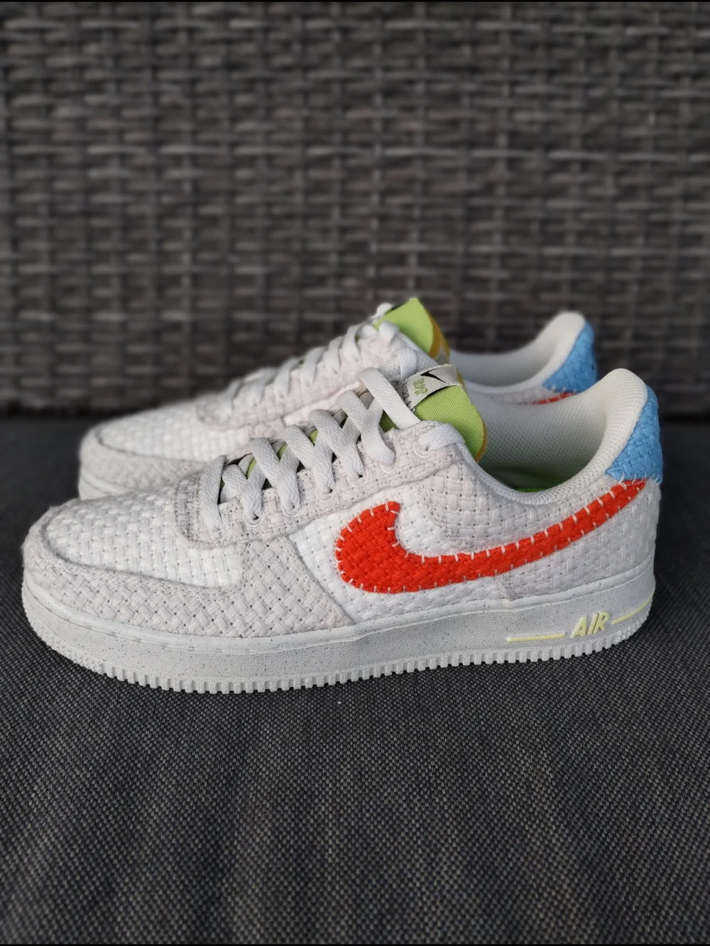 Nike Air Force 1 Hemp Sneakers Women’s 7.5 White Orange DV2117-100